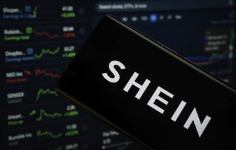 Dhaka, Bangladesh- 18 March 2025: shein logo is displayed on a smartphone screen, with a stock