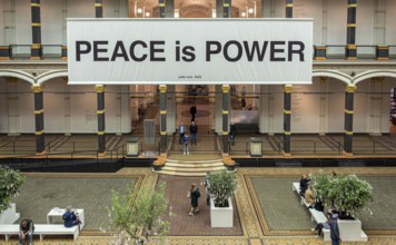Gropius Bau Berlin, interior view with the exhibition Peace is Power, Yoko Ono, Berlin, Germany