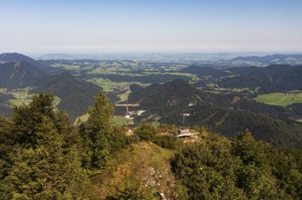 Drone image, summit cross on the Ochsenberg, Osterhorn group, Salzkammergut, Salzburg province,