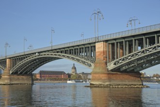 Theodor Heuss Bridge over the Rhine, Electoral Palace with Christ Church and dome, Rhine Bridge,