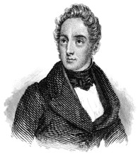 Alphonse Marie Louis Prat de Lamartine, 1790 - 1869, a French poet, writer and politician, Portrait