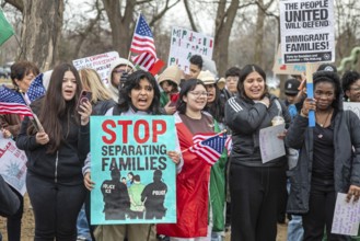 Detroit, Michigan USA - 4 March 2025 - A rally in the Mexican-American community in southwest