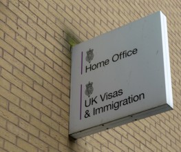 Home Office UK Visas and Immigration sign on wall, Liverpool England