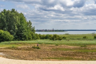 View from a sand dune in the nature reserve Altwarper Binnendünen, Neuwarper See and Riether