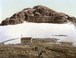 The Bamberg Hut, Mount Boe, Boe Hut, refuge in the Sella Group in the Dolomites, formerly