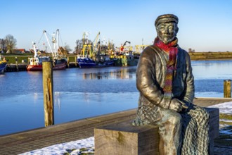 The fishing village of Greetsiel, historic fishing harbour, with the largest shrimp cutter fleet in