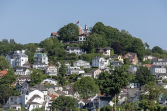 Houses, hill, Süllberg, Blankenese, Hamburg, Germany