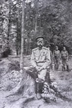 Fallen Emperor Nicholas II and his guardians in the Tsarskoie-Sela palace, August 1917, Russia