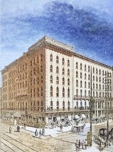 The Sherman Hotel, Chicago, Illinois in the 1870s. From American Pictures Drawn With Pen And Pencil