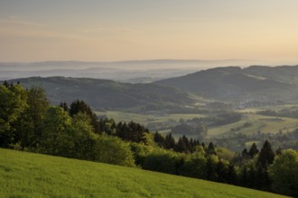 Sunrise on the Habetsberg near Plankenstein Castle, Texingtal, Mostviertel, Lower Austria, Austria