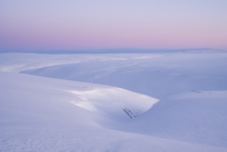 Snowy wintery mountain landscape, Batsfjord, Båtsfjord, Varanger Peninsula, Finnmark, Northern
