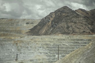 Open-cast mine of the Chinese consortium Minera Chinalco Perú, Ticlio, Peru