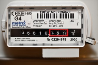 Electricity meter, alternating current meter, energy meter, EnBW, building services, Stuttgart,