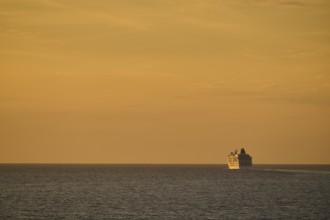 North Sea at sunset on a cruise ship, Bergen, Norway