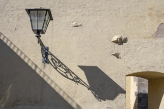 Historic lantern at the medieval Ellinger Tor, Weißenburg, Middle Franconia, Bavaria, Germany