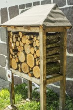 Insect asylum, insect box, insect hotel, bee house, an artificial help for nesting and