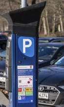 Modern parking machines, road traffic in Berlin