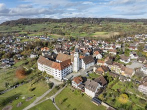 Aerial view of the former Augustinian canons' monastery and collegiate church in the Höri community
