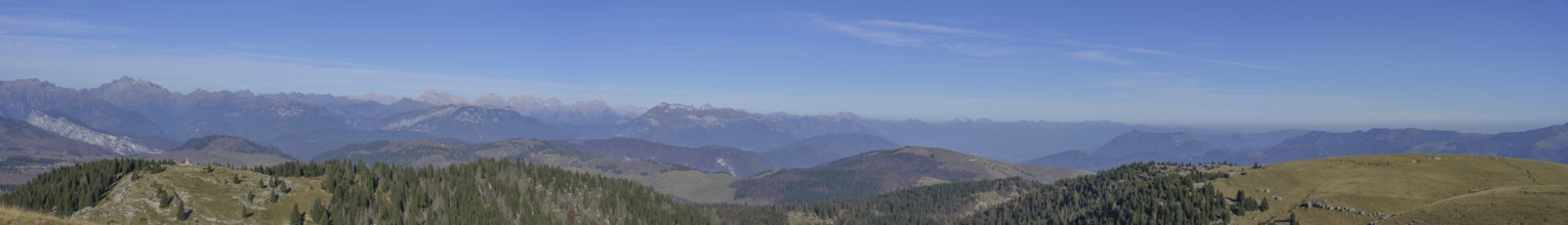 Panoramic view from the summit of Monte Fior, Foza, province of Vicenza, Italy