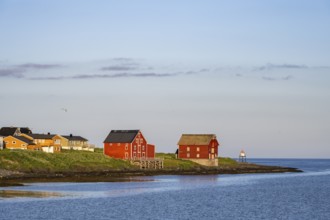 Red houses on the coast, Vardø, Varanger, Finnmark, Norway