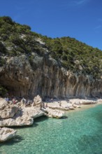 Rocky coast and beach, Cala Luna, Gulf of Orosei National Park, Parco Nazionale del Gennargentu e