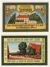 Banknote, emergency money, voucher, Siedenburg, 1921, Germany, reproduction of a historical