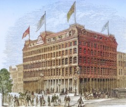 Public ledger building Philadelphia Pennsylvania in the 1870s. From American Pictures Drawn With