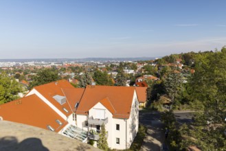 View from the Hoher Stein observation tower, with the Fichteturm observation tower in the