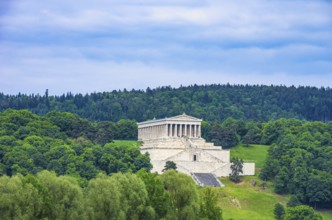 View of the Walhalla Hall of Fame from the south-west, in Donaustauf on the Danube near Regensburg,