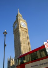 Clock tower, Big Ben, Elizabeth Tower, Houses of Parliament, Westminster, London, England, UK red