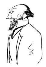 Erik Satie, 1866 – 1925, a French composer and pianist, Caricature by Alfred Frueh, digitally
