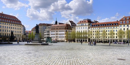Neumarkt square with Martin Luther statue, Dresden, Saxony, Germany