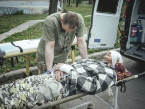 Evacuation of seriously injured soldiers, undisclosed location, Donbass frontline, Ukraine, 2024