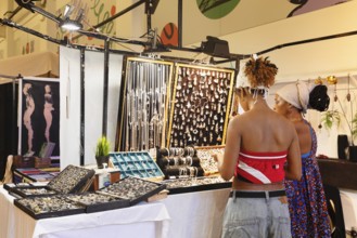 Jewellery stall at the Back Yard Market, Brick Lane, East End, London, England, Great Britain,