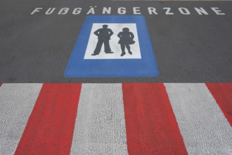 Symbols for a pedestrian zone, Bregenz, Vorarlberg, Austria