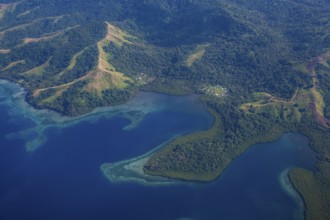 Aerial of Vanua Levu, Fiji, South Pacific