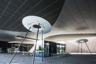 Modern architecture, University of Luxembourg, on the site of a former steelworks, Belval,