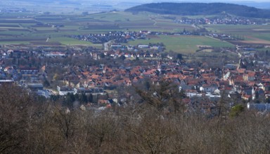 View from the Hohenzollern fortress Wülzburg to the medieval town of Weißenburg, Middle Franconia,