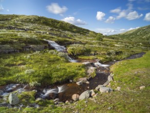Rondane National Park, Fjell, waterfall, Rondafjell, Enden, Innlandet, Norway