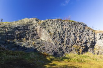 Exposed basalt columns from volcanic times, here the so-called giant staircase, Hirtstein,