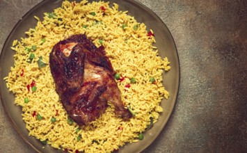 Kabsa, rice with chicken, Saudi Arabian dish, national dish, homemade, no people
