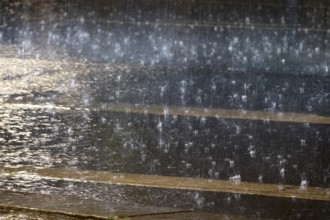 Big city at night and rainy weather, Germany