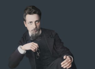 Portrait of Rainer Maria Rilke, 1875 – 1926, Austrian poet and novelist, based on a photograph by