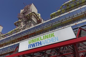 University Hospital RWTH Aachen, sign at the main entrance, University Hospital, Aachen, North