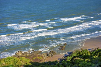 Paradise beach seen from above on the southern coast of Bahia in the city of Serra Grande Serra