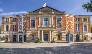 Portal of the Richard Wagner Festival Theatre of the Bayreuth Festival on the Green Hill, Bayreuth,