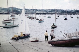 Sailing boats, Torquay, Devon, England, UK September 1960