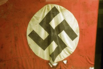 Swastika flag, German Underground Military hospital, Guernsey, Channel Islands, UK