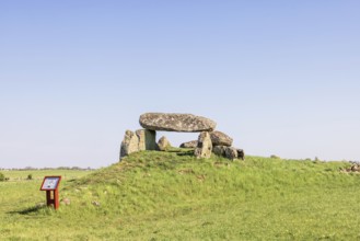 Luttra Passage grave on a hill from the Neolithic Age a famous landmark on the swedish countryside,