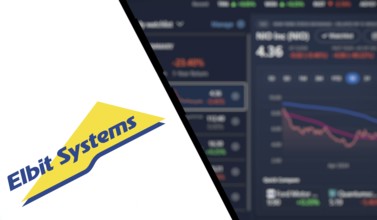 Elbit systems logo is displayed on smartphone. Elbit Systems Ltd is an Israel based international